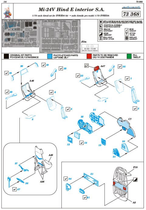 Eduard Ätzteile - Mi-24V Hind E interior S.A.