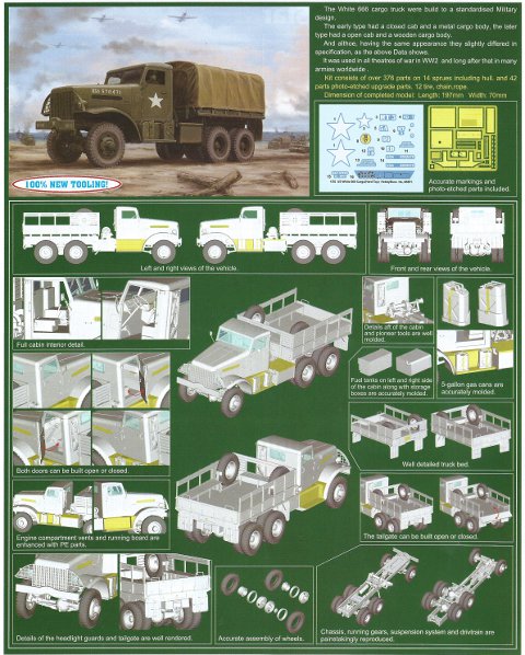 HobbyBoss - US White 666 Cargo Truck (Hard Top)