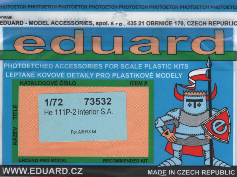 Eduard Ätzteile - He 111P-2 interior S.A.