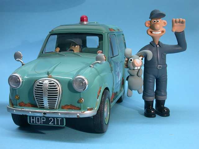 Wallace und Gromit mit Anti-Pesto Van