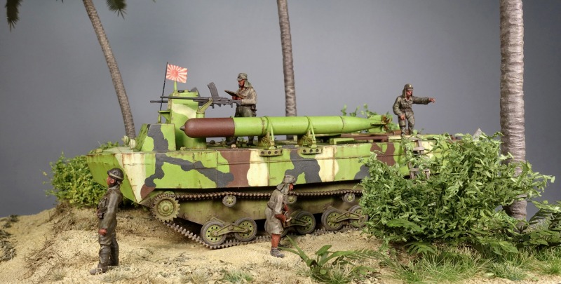 Das Tarnschema harmoniert sehr gut mit der eigentlichen Vegetation des Dioramas