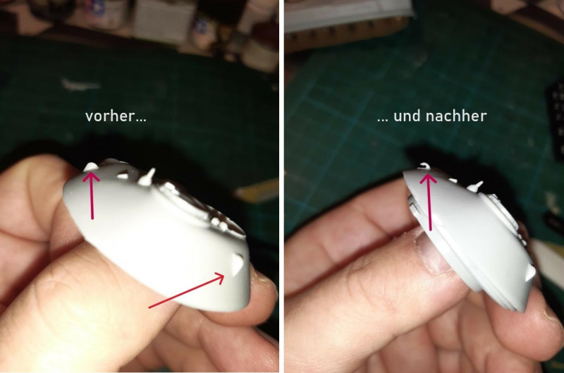 die bearbeiteten Zurrhaken am Turm