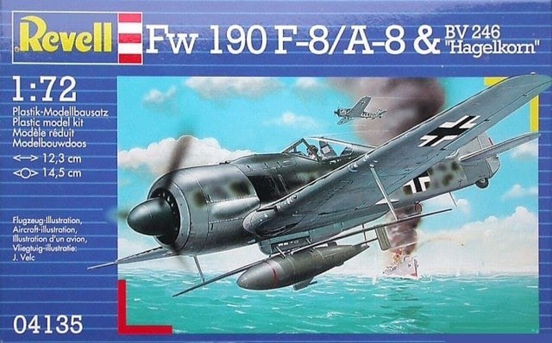Sehr gelungenes Bausatzcover des 1:72 Revell Focke Wulf Fw190 F-8 Kits