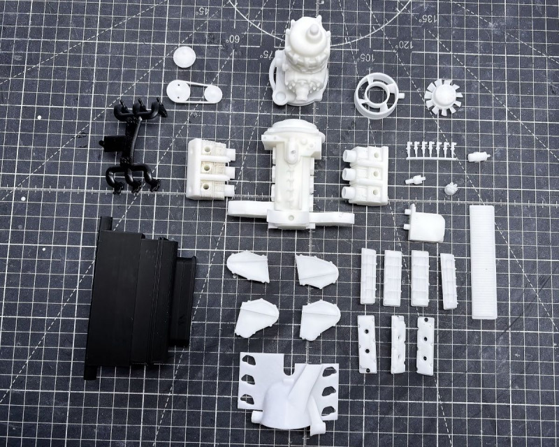 die Teile aus dem 3D-Drucker...
