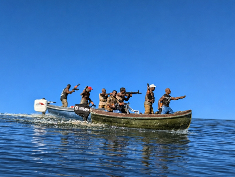 Moderne afrikanische Piraten auf Kaperfahrt