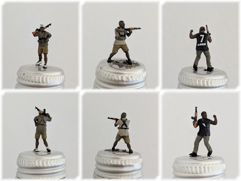 Einige der im Diorama eingesetzten 1:72 Figuren, die allesamt mit dem Pinsel und von Hand bemalt wurden