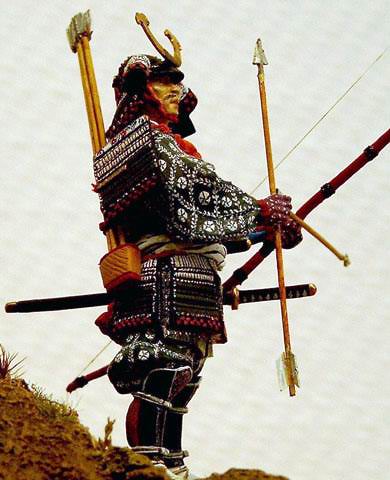 Samurai mit Yumi-Bogen