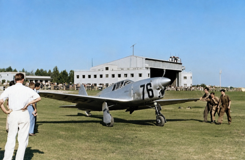 S.7 mit Startnr.76 und Registrierung I-BINA, Pilot Longano, am Start (Foto: Oskar Grupp)