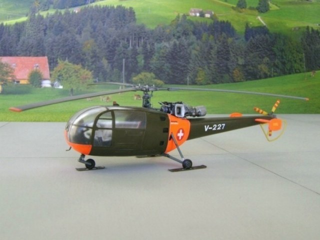 Modell Alouette III SE-3160 der Schweizer Luftwaffe