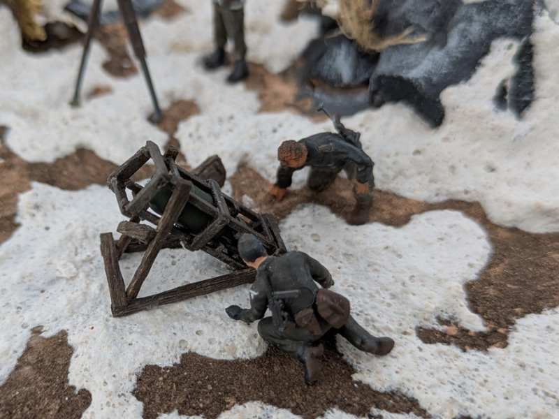 Die deutschen setzen nicht nur auf mobile Artillerie sondern auch auf unmobile Feldumbauten, um die Raketen abfeuern zu können