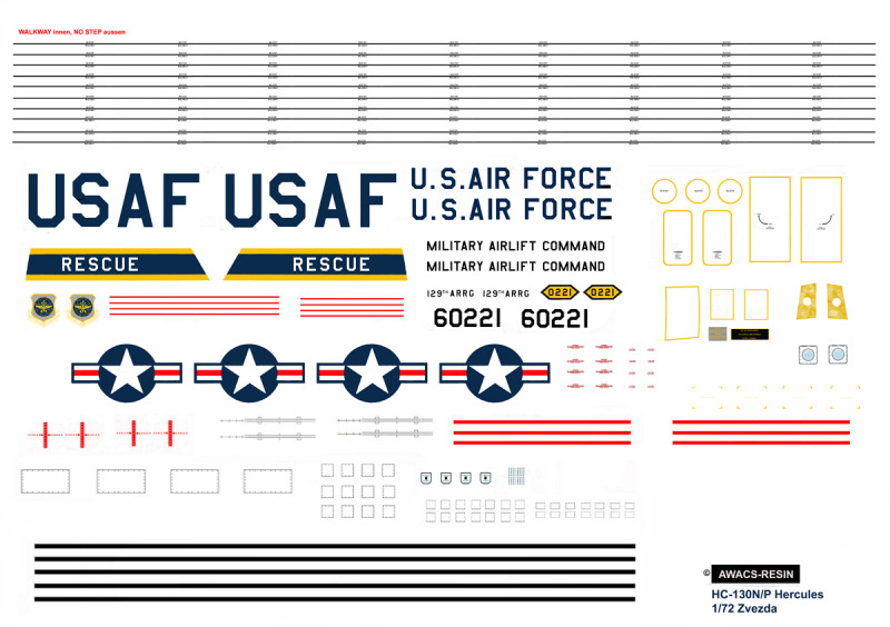 Der selbst erstellte Decalbogen.