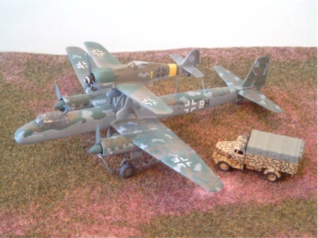 Junkers Ju 88 H-4 Führungsmaschine und Fw 190 A-6