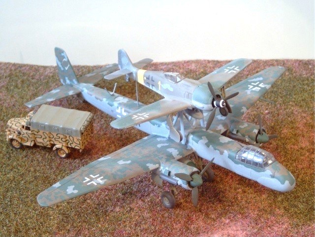 Junkers Ju 88 H-4 Führungsmaschine und Fw 190 A-6