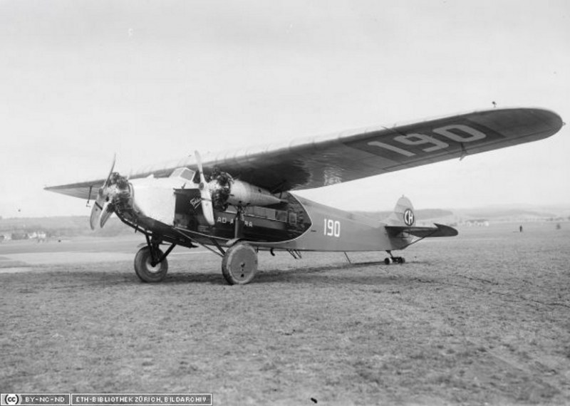 Fokker F.VIIb-3m AD ASTRA CH-190 (Foto Copyright ETH Archiv Zürich)