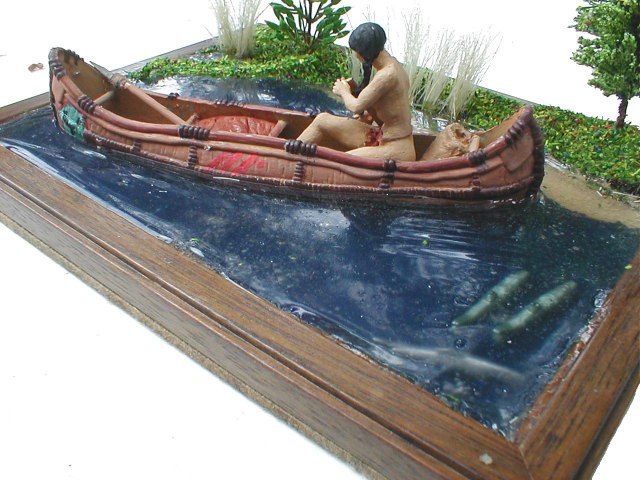 Indianerin mit Kanu