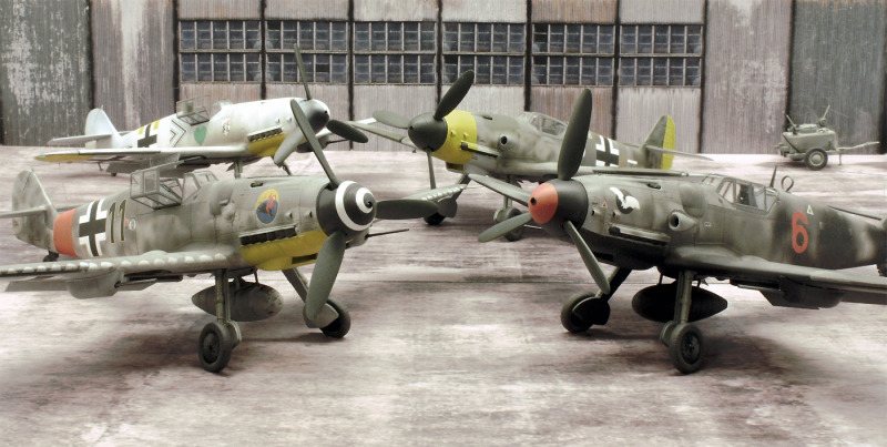 Ende gut, alles gut: das Bf 109G Quartett zeigt sich noch einmal vereint!