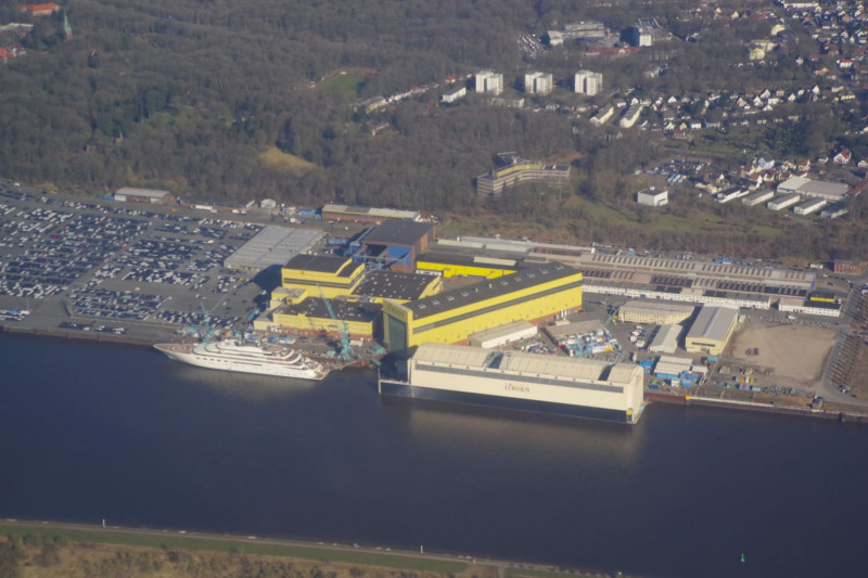 Die Lürssen-Werft in Bremen-Vegesack, 2023