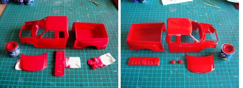 Grundierung in Revell 36 Rot, matt   Endlackierung in Revell 31