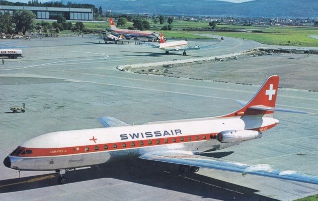 HB-ICX Caravelle SE 210 'Chur' der Swissair in Kloten 1963 (Foto Sammlung H. Dominik)