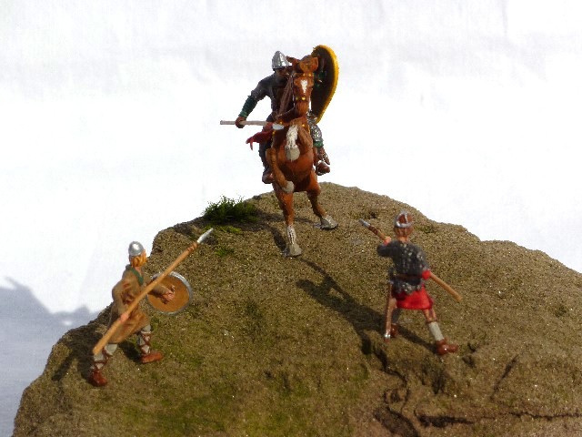 Normannischer Reiter und Angelsachsen