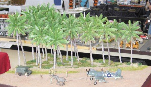 Diorama am Palmenstrand - handgemachte Palmen