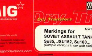Markings for Soviet Assault Tanks SU-85/JSU-152/SU-100