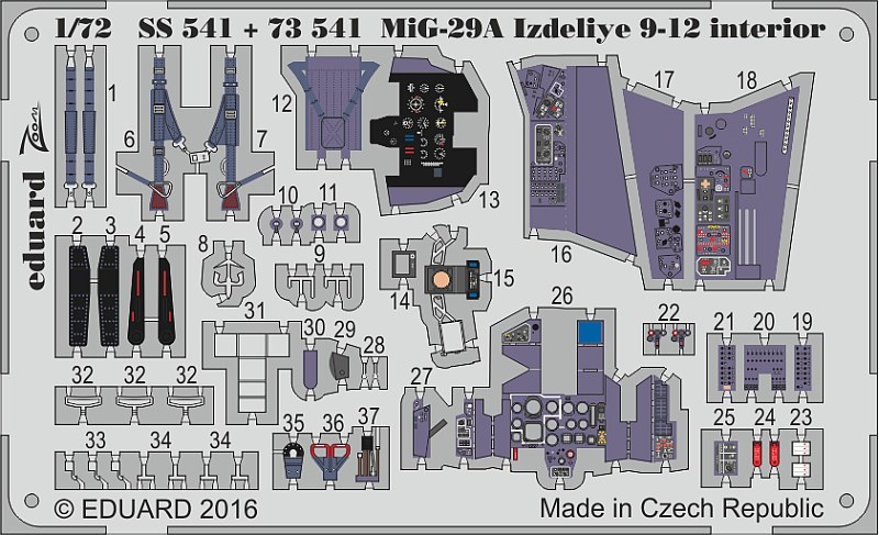 Eduard Ätzteile - MiG-29A Izdeliye 9-12 In+Exterior
