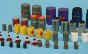 Modern Oil/chemical Drums and Canisters Set