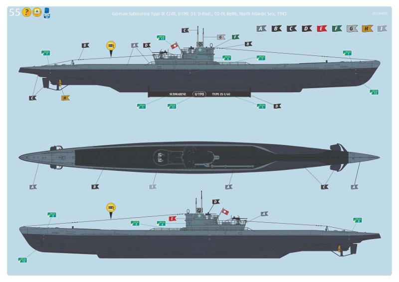 Revell - German Submarine Type IX C/40 (U190)