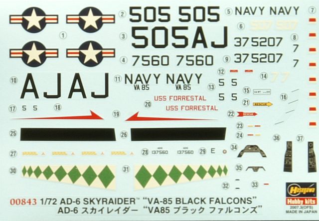 Hasegawa - AD-6 Skyraider 'VA-85 Black Falcons'