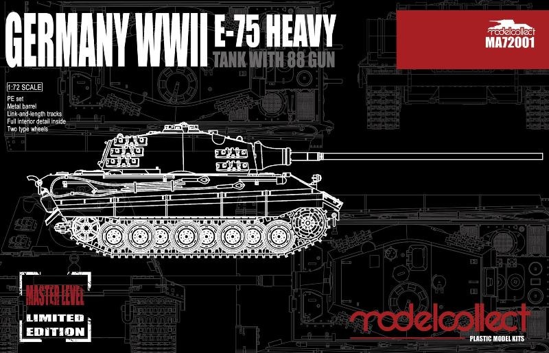 Modelcollect - Germany WWII E-75 Heavy Tank with 88 Gun