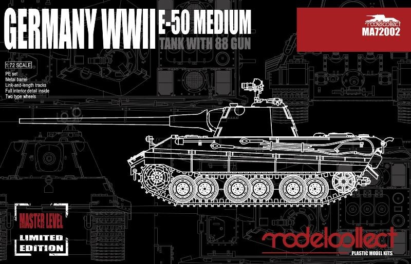 Modelcollect - Germany WWII E-50 Medium Tank with 88 Gun