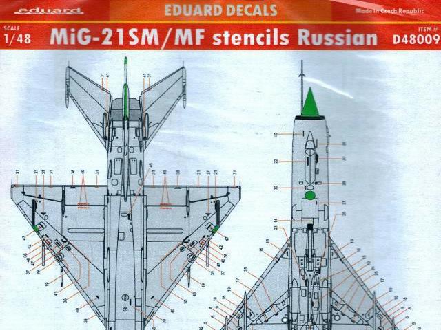 Eduard - Mig-21 SM/MF stencils Russian
