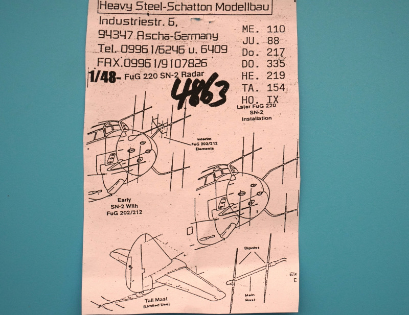 Schatton Modellbau - Nachtjagdantenne Funkgerät FuG 220 SN-2 Radar