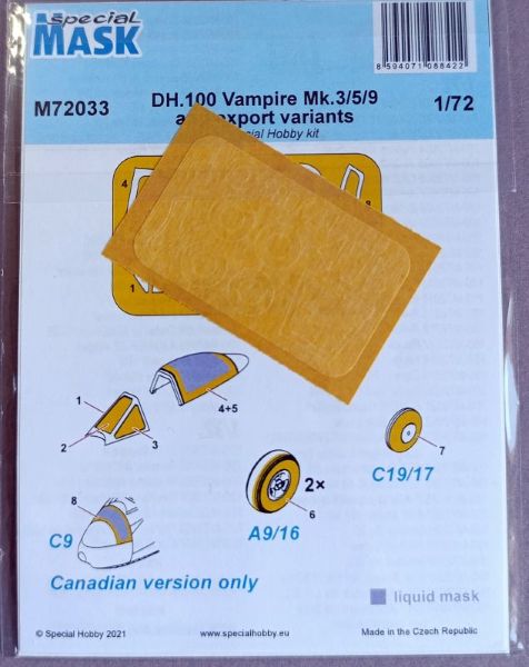 Special Mask - DH.100 Vampire Mk.3/5/9 and export variants