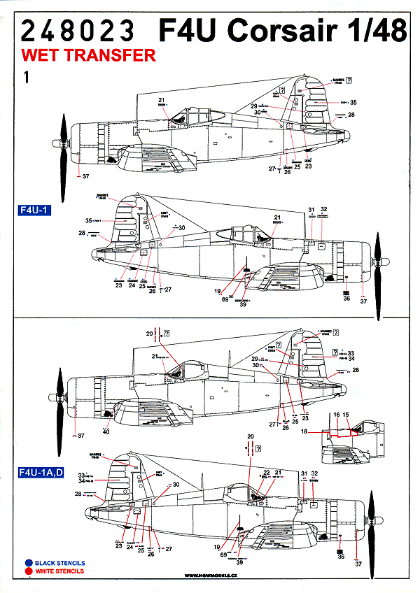 HGW Models - F4U Corsair Stencils