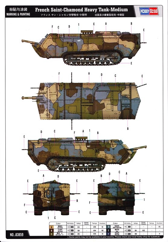 HobbyBoss - French Saint-Chamond Heavy Tank - Medium