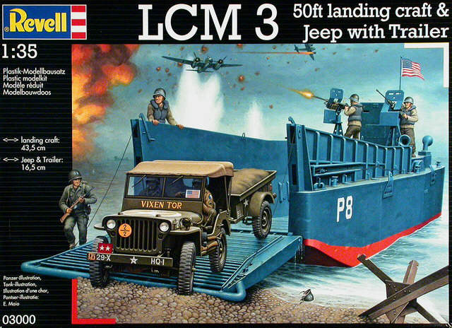 Revell - LCM 3 / 50ft landing craft & Jeep with Trailer