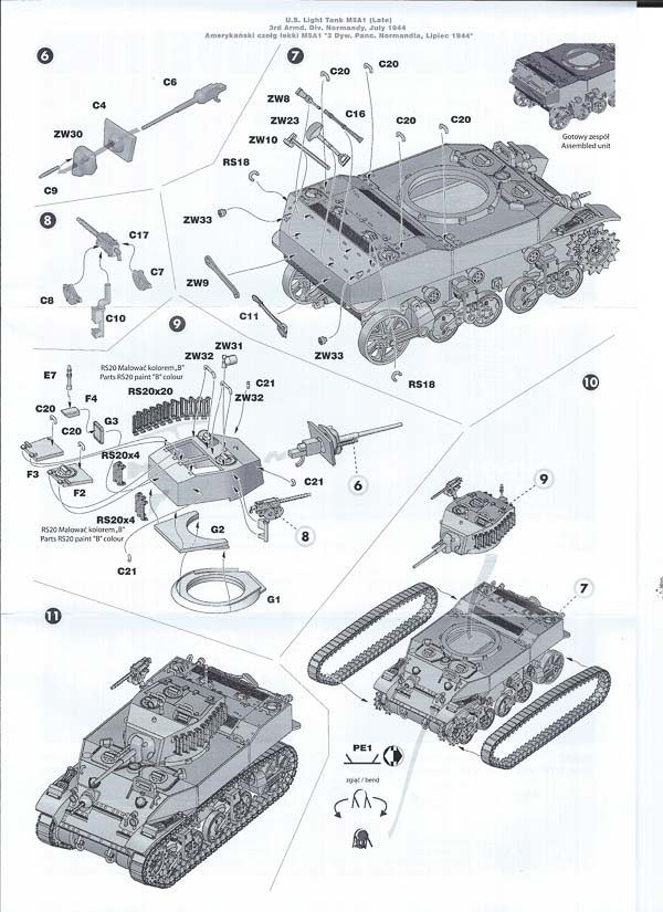 Mirage Hobby - U.S. Light Tank M5A1 (late)