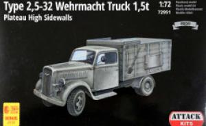 Type 2,5-32 Wehrmacht Truck 1,5t Plateau High Sidewalls von Attack Hobby Kits