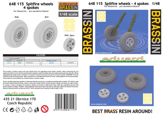Eduard Brassin - Spitfire wheels - 4 spoke 