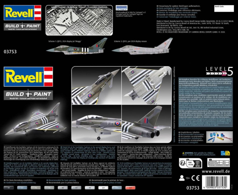 Die Rückseite der Verpackungsbox (Grafik: Revell).
