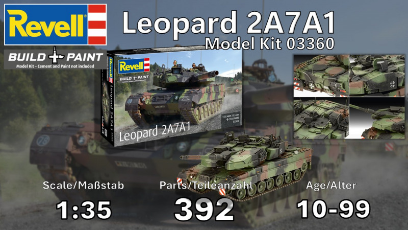 Optische Eindrücke der Bausatzneuheit - der Leopard 2A7A1 (Grafik: Revell)