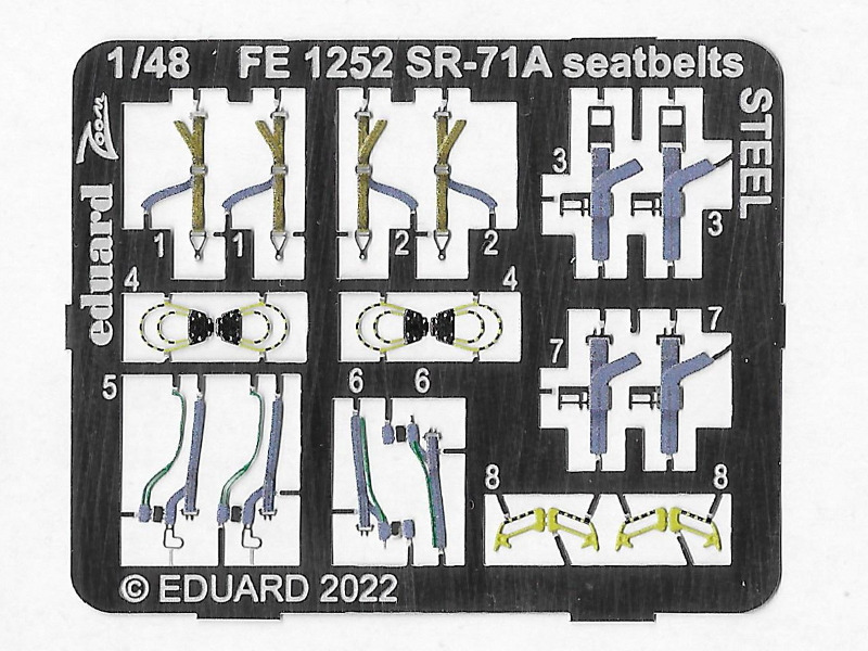 Eduard Ätzteile - SR-71A seatbelts STEEL 1/48