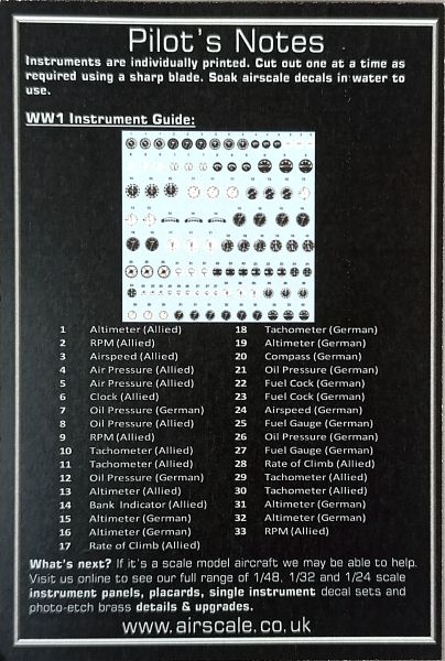 Airscale - Instrument Dial Decals