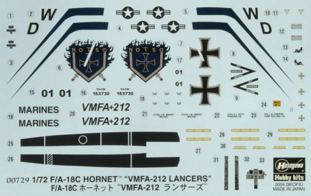 Hasegawa - F/A-18C Hornet "VMFA-212 Lancers"