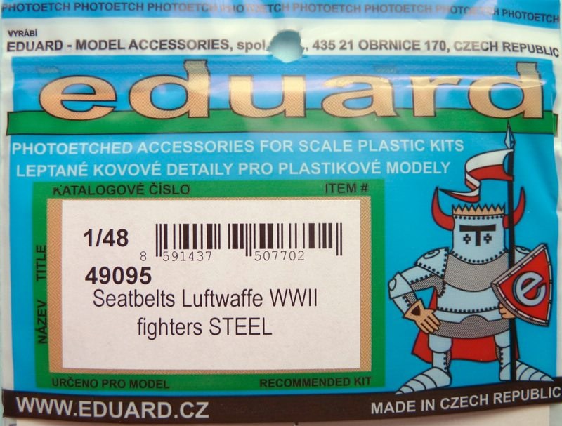 Eduard Ätzteile - Seatbelts Luftwaffe WW II fighters steel