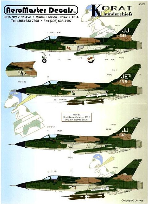 Aeromaster Decals - Korat Thunderchiefs