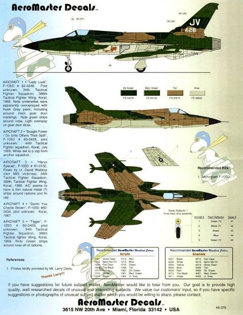 Aeromaster Decals - Korat Thunderchiefs