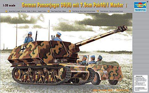 Trumpeter - German Panzerjäger 39(H) mit 7.5cm PaK40-1 Marder I